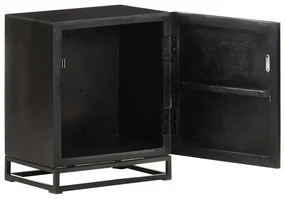 vidaXL Nachtkastje 40x30x50 cm massief acaciahout en mangohout zwart
