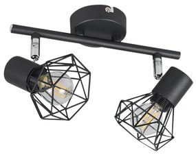 Art deco spot zwart draai- en kantelbaar 2-lichts - Mosh