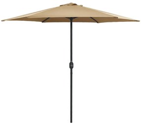 vidaXL Parasol met aluminium paal 270x246 cm taupe