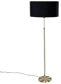 Vloerlamp goud met ovale velours kap zwart 50 cm - Parte Klassiek / Antiek E27 Binnenverlichting Lamp