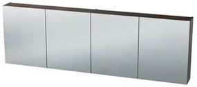 Nemo Spring Nebulo spiegelkast - 200x65x17.8cm - 4 deuren - glazen leggers - met stopcontact - zonder schakelaar - kleur: U730 ST9 Basalt 20037017