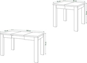 FONTE Eikenhout Artisan / beige - KLASSIEKE KEUKEN- /WOONKAMERTAFEL 85x75 UITKLAPBAAR TOT 130 cm!