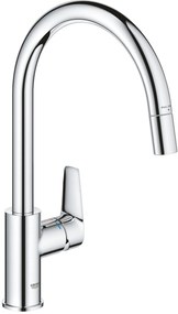 Grohe QuickFix Start Edge keukenmengkraan met uittrekbare handdouche rond chroom