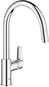 Grohe QuickFix Start Edge keukenmengkraan met uittrekbare uitloop rond chroom