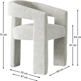 Design Eetkamerstoel Creme Volledig Stof