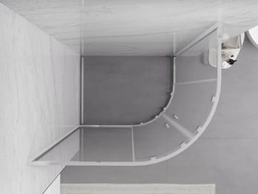 Mexen Exo-S Duo asymmetrische halfronde schuifdouchecabine 90 x 80 cm, transparant, chroom - 8132-090-080-01-00