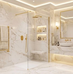Walk-in douchewand Rea Flexi Transparent / Gold 140