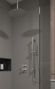 Saniclear Exclusive inbouw regendouche met 20cm hoofddouche, plafondarm en glijstang RVS