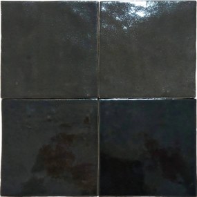 Wandtegel zwart Velsa Manara Clay 10x10cm berber black glans
