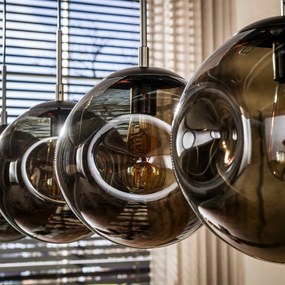 Hanglamp Met 4 Glazen Bollen Bruin