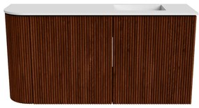 Mondiaz Joya 80cm toiletmeubel ronding links ruby met wastafel faye rechts zonder kraangat talc