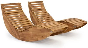 Set van twee houten ligbedden Kanpur Garden Point