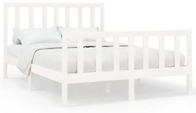 vidaXL Bedframe massief grenenhout wit 140x200 cm
