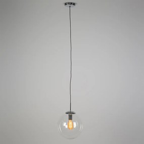 Scandinavische hanglamp chroom met helder glas - Ball 30 Design, Modern E27 Scandinavisch bol / globe / rond Binnenverlichting Lamp