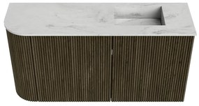 Mondiaz Joya DLux 80cm toiletmeubel ronding links shadow met wastafel faye rechts zonder kraangat opalo