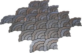Zelfklevende Mozaïektegels Metaal | Waaier Antraciet | 26,8×28,1 cm | Keuken, Bad &amp; WC