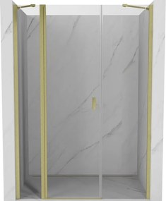 Mexen Mist draaideur douchedeur 155 cm, transparant, goud geborsteld - 8A4-155-001-55-00