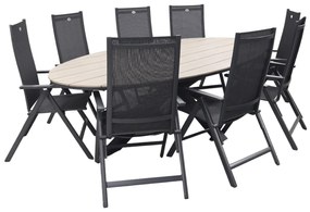 Hartman Napoli Xerix / GI Edison 280x140 cm. tafel - ovale verstelbare tuinset