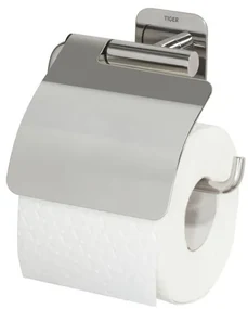 Tiger Colar Toiletrolhouder - met klep - zelfklevend - gepolijst RVS 1314130346