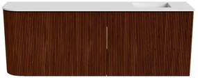 Mondiaz Joya 110cm toiletmeubel ronding links ruby met wastafel faye rechts zonder kraangat talc