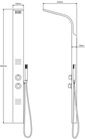 Eastbrook Conway douchepaneel met massagejets en handdouche chroom mat