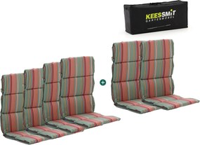 Dunne tuinkussen | Grijs-Antraciet/Oranje-Rood  | Dralon | Kees Smit  | Kees Smit Tuinmeubelen