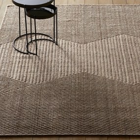 Vloerkleed in wol met reliëf, handgeweven, Aitor