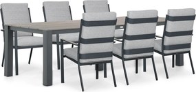 Tuinset 6 personen 240 cm Aluminium Grijs Lifestyle Garden Furniture Lecce/Valley