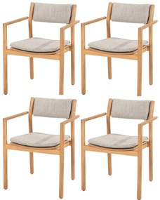 Levi stapelbare tuinstoel teak 4 Seasons Outdoor set van 4