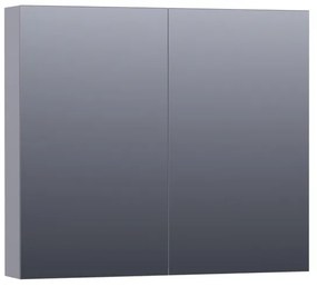 Saniclass Dual Spiegelkast - 80x70x15cm - 2 links- rechtsdraaiende spiegeldeur - MDF - mat grijs 7176