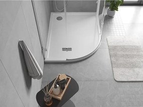 Mexen Flow asymmetrische halve cirkel douchebak slim rechts 100 x 80 cm, wit glans - 46Q108010R