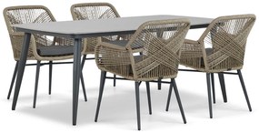 Tuinset 4 personen 180 cm Aluminium/wicker Taupe Lifestyle Garden Furniture Advance/Vienna