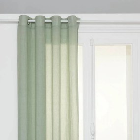Atmosphera Paxta Gordijn– Groen – 130x240 cm – Katoen&amp;Polyester– Met Ringen – Lichtdoorlatend