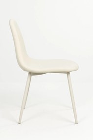 Set 2 White Teok Stoffen Stoelen