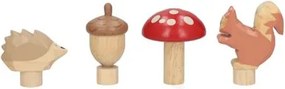 Stekers voor jaarring, hout, herfst, set van 4