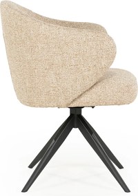 Eleonora Connor Eetkamerstoel Draaibaar Taupe Stof