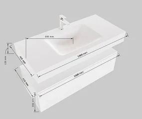 Mondiaz Alan DLux badmeubel 100cm linen 1 lade met wastafel ostra midden 1 kraangat