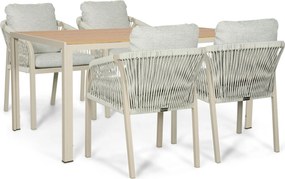 Tuinset 4 personen 160 cm Rope Taupe Lifestyle Garden Furniture Biagio/Creta