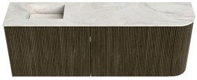 Mondiaz Joya DLux 110cm toiletmeubel ronding rechts shadow met wastafel faye links zonder kraangat ostra