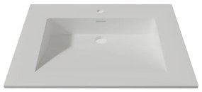 Lambini Designs Flora solid surface wastafel 60cm met kraangat wit mat