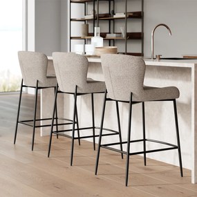 Dan-Form Glam Counter Barstoel Boucle Grijsbruin