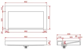 Muebles Estella badmeubel ribbelfront 80cm warm eiken met solid surface wastafel zonder kraangat