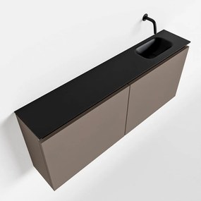 Mondiaz Ture 120cm toiletmeubel smoke met wastafel urban rechts geen kraangat