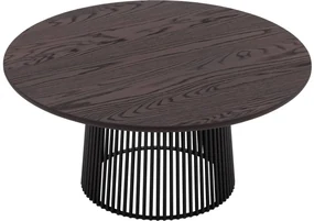 Goossens Excellent Salontafel Uniek rond, hout eiken bruin, elegant chic, 80 x 37 x 80 cm