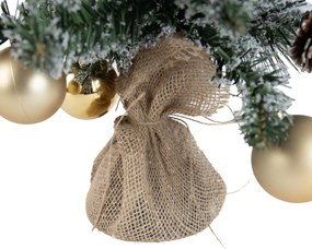 Kerst kerstboom wit met goud 60cm incl. LED met timer - Jack