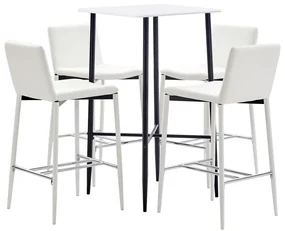 vidaXL 5-delige Barset kunstleer wit