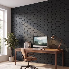 Hexagon Panel Zwart 81CM | Akoestisch | Wanddecor | Zeshoekig