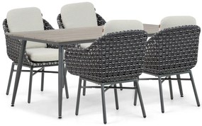 Tuinset 4 personen 180 cm Aluminium/wicker Grijs Santika Furniture Santika