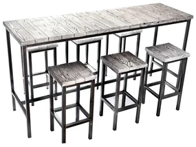 CHYRKA® Bartafel barkruk LS bartafel SAMBOR barmeubel loft vintage bar industrieel design handgemaakt hout metaal