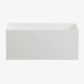 Badkamermeubelset Van Hars Met Geïntegreerde Wastafel En Led-verlichting Nerine Wit & Spiegelloze & Zonder Kraan - Sklum